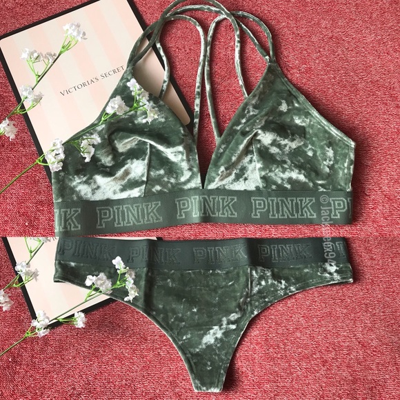 PINK Victoria's Secret Other - Victoria’s Secret PINK Velvet Bralette & Thong SET